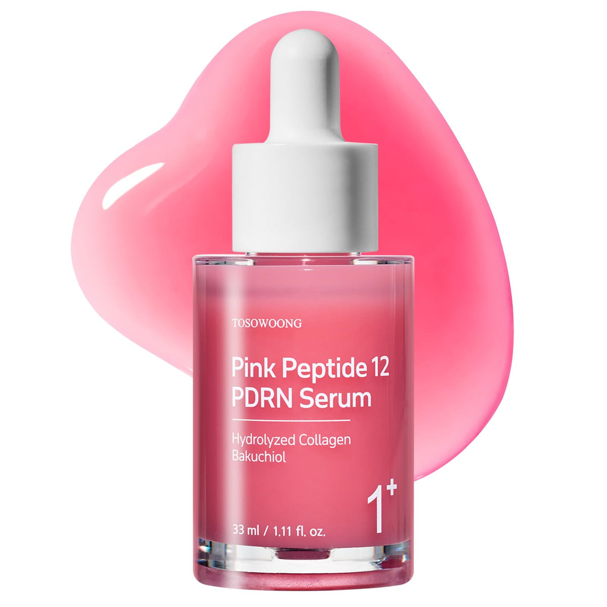 TOSOWOONG Pink Peptide 12 PDRN Serum With Salmon DNA PDRN 10,320ppm, 12 Peptides, Niacinamide, Skin glow, Hydrating, Moisturizing, Firming, Uneven