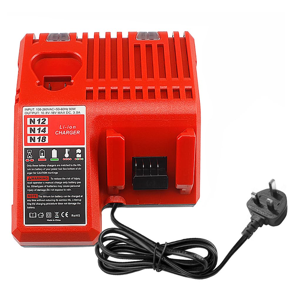 Rapid Charger Replacement for Milwaukee M-12 M-18 Lithium Ion Battery 48-59-1812 48-11-2420 48-11-1815 48-11-1840 48-11-1841 48-11-1850