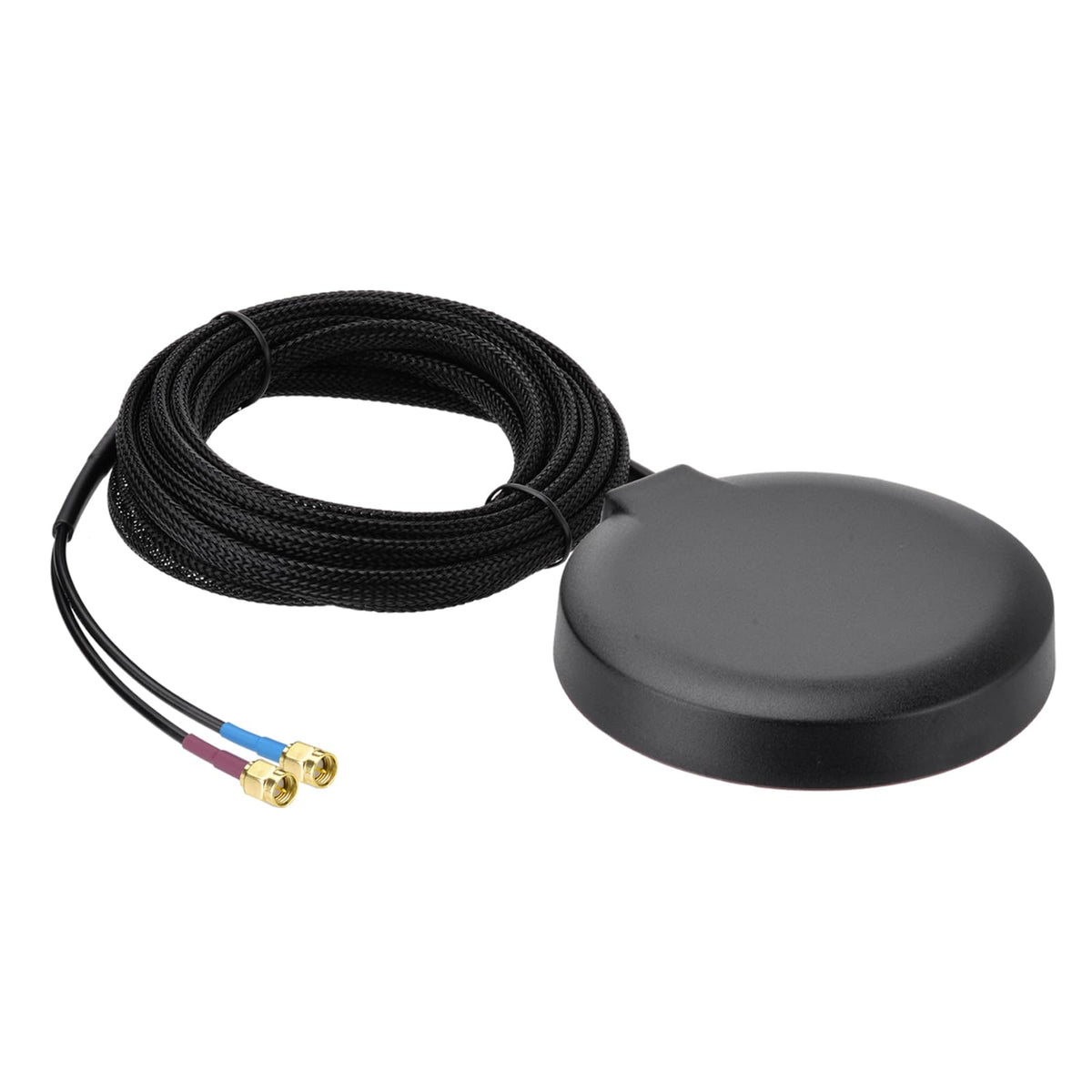 Superbat GPS+4G LTE Magnetic Mount Combined Antenna SMA Male Car/Vehicle Antenna with Braided Sheath for Head Unit, Industrial Router, Gateway Modem,