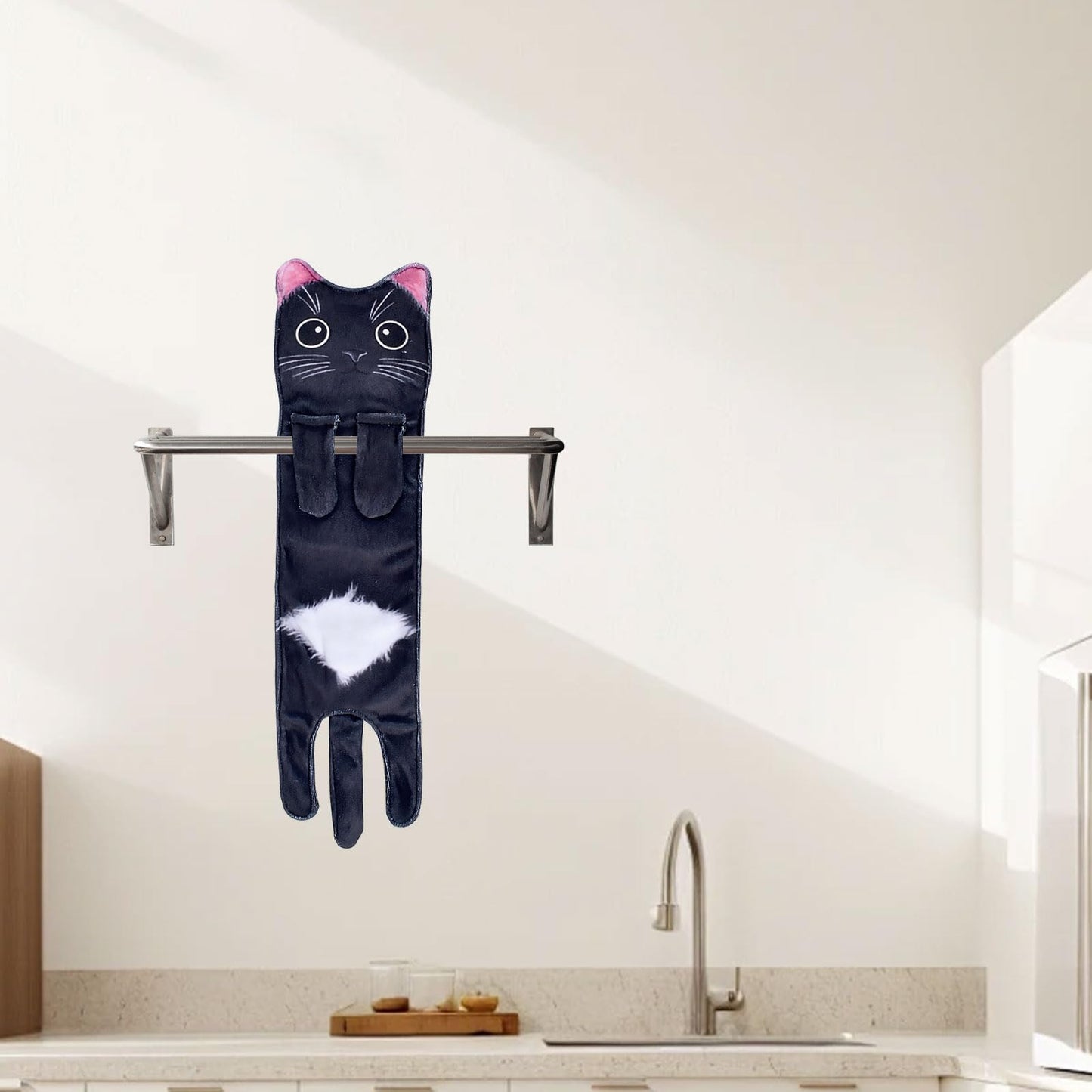 GWAWG Cat Funny Hand Towels,Cute Bathroom Kitchen Towels,Decorative Hanging Kitchen Towel,Cat Gifts for Cat Lovers,Gifts for Women Mum Christmas