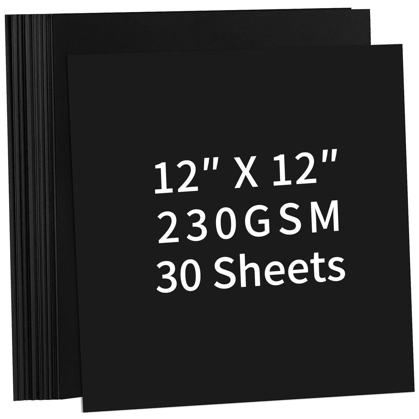 30 Sheets Black Cardstock - 12'' x 12'' 230gsm/85lb Cover Card Stock Paper 30 ? 30cm Square Card Paper for Scrapbooking, Crafts, Business Cards