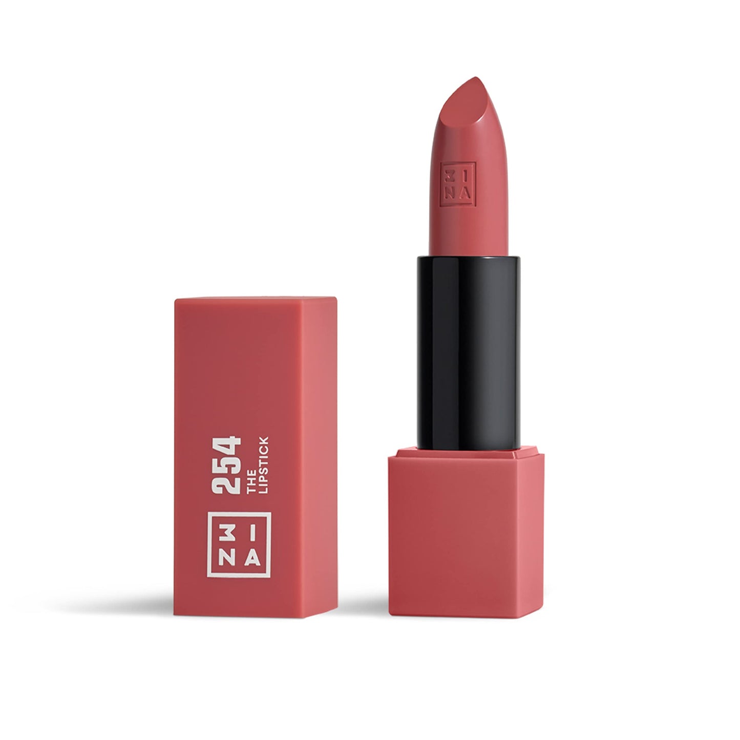 3INA MAKEUP - Vegan - The Lipstick 254 - Dark pink nude - Highly Pigmented Shades - Moisturizing Creamy Texture - Smooth Formula - Intense Color -