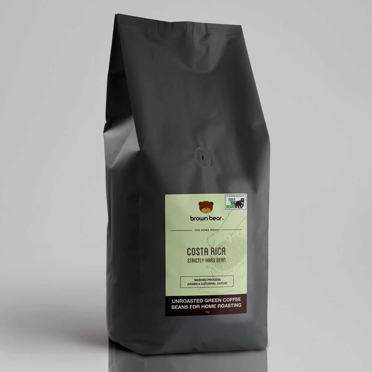 Green Coffee Beans 1kg - Unroasted Raw Coffee Beans For Home Roasters And Roasting - Costa Rica Strictly Hard Bean - Brown Bear - Washed Process