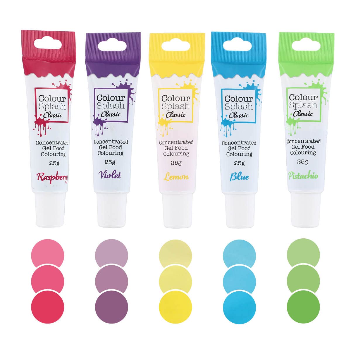 Colour Splash Food Colouring Gels, Unicorn 5 Pack, Highly Concentrated Gels, Easy to Use Squeezy Tubes, Transform Plain Cakes Into Bright,