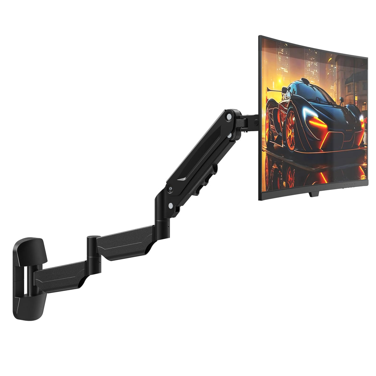 Monitor Wall Mount for 17-32 inch - Extra Long Single Wall Mounted Monitor Arm, Fully Adjustable Vesa Wall Bracket, VESA 75x75/100x100, Hold up to