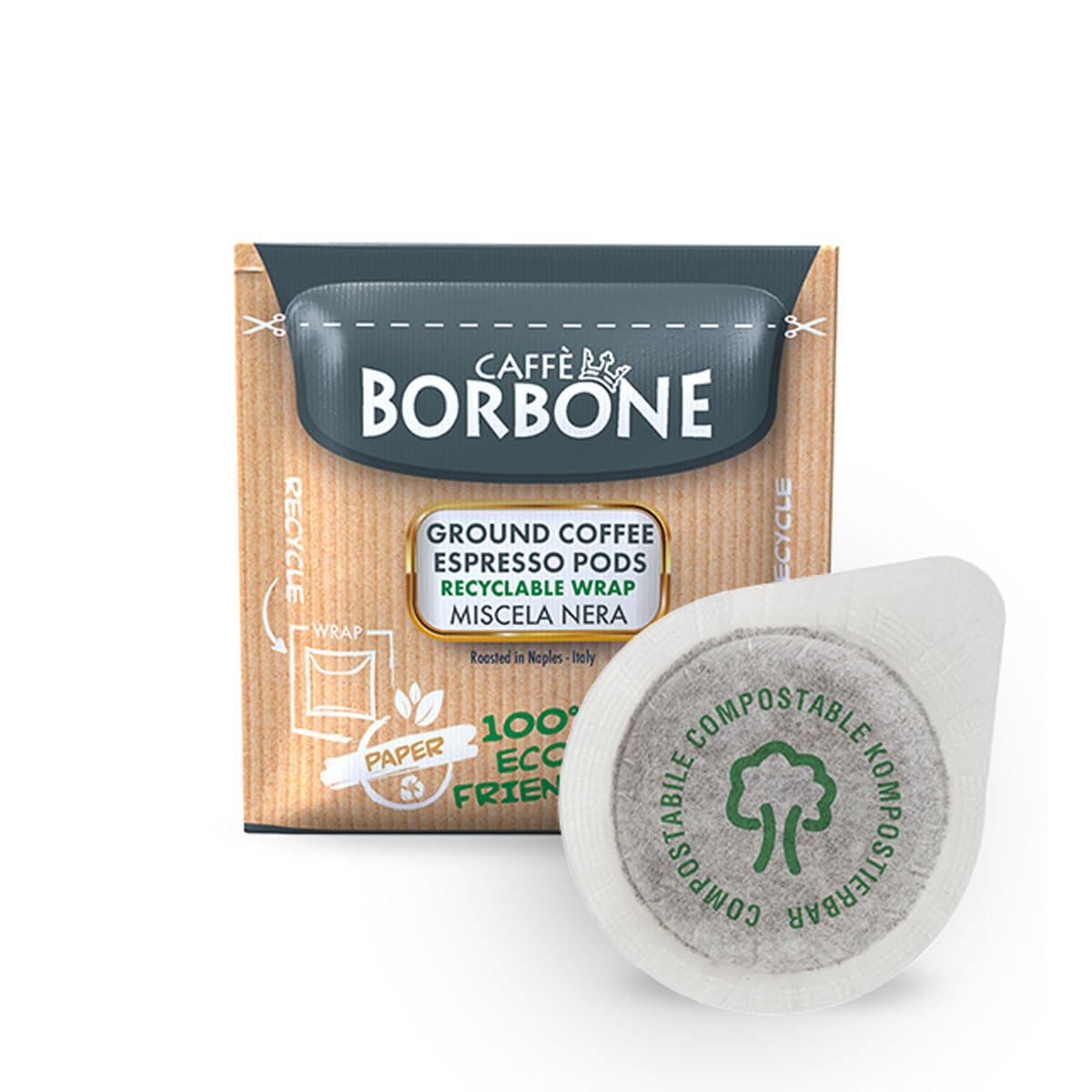 Caff? Borbone Compostable Pod, Black Coffee Blend - 150 Pads - Compatible with ESE System Paper Pads 44 mm