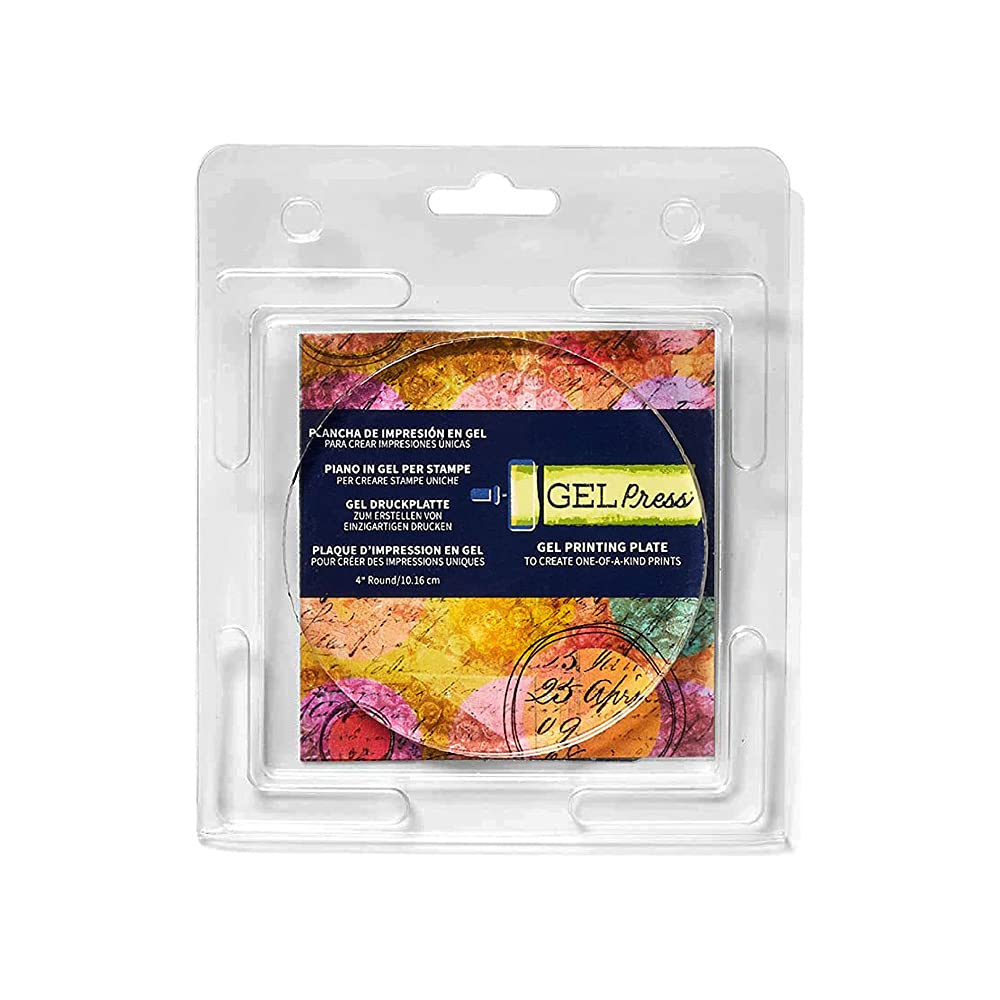 Gel Press Monoprinting Print Plate - 4? Circle (10.2 cm) Gel Plate - Printmaking Supplies - Reusable Gel Printing Plates for Press Art for Card