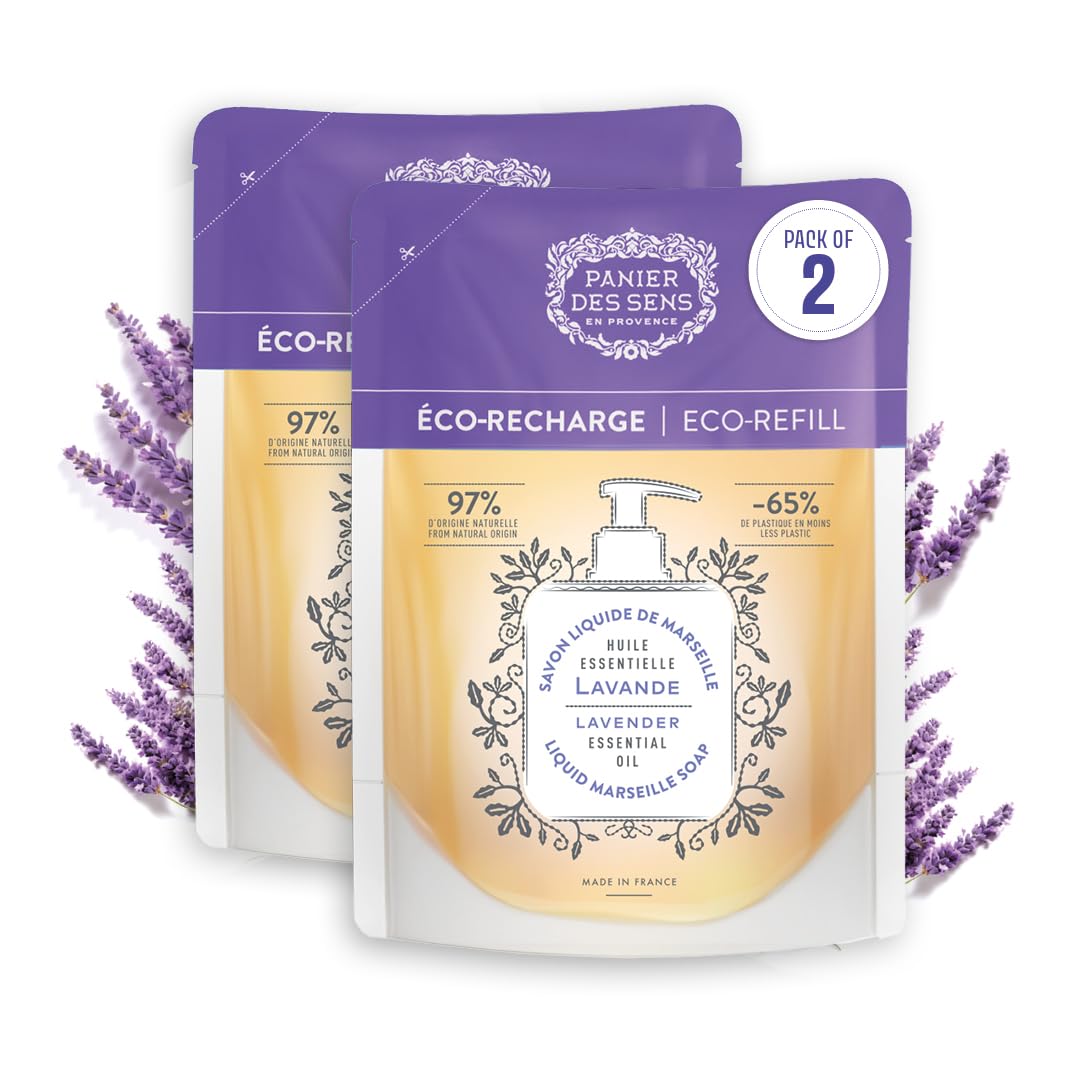 Liquid Hand Soap Refill - Lavender Hand Wash ? Panier des Sens - Active Ingredient Coconut Oil - Savon de Marseille Made in France - Hand Wash Refill