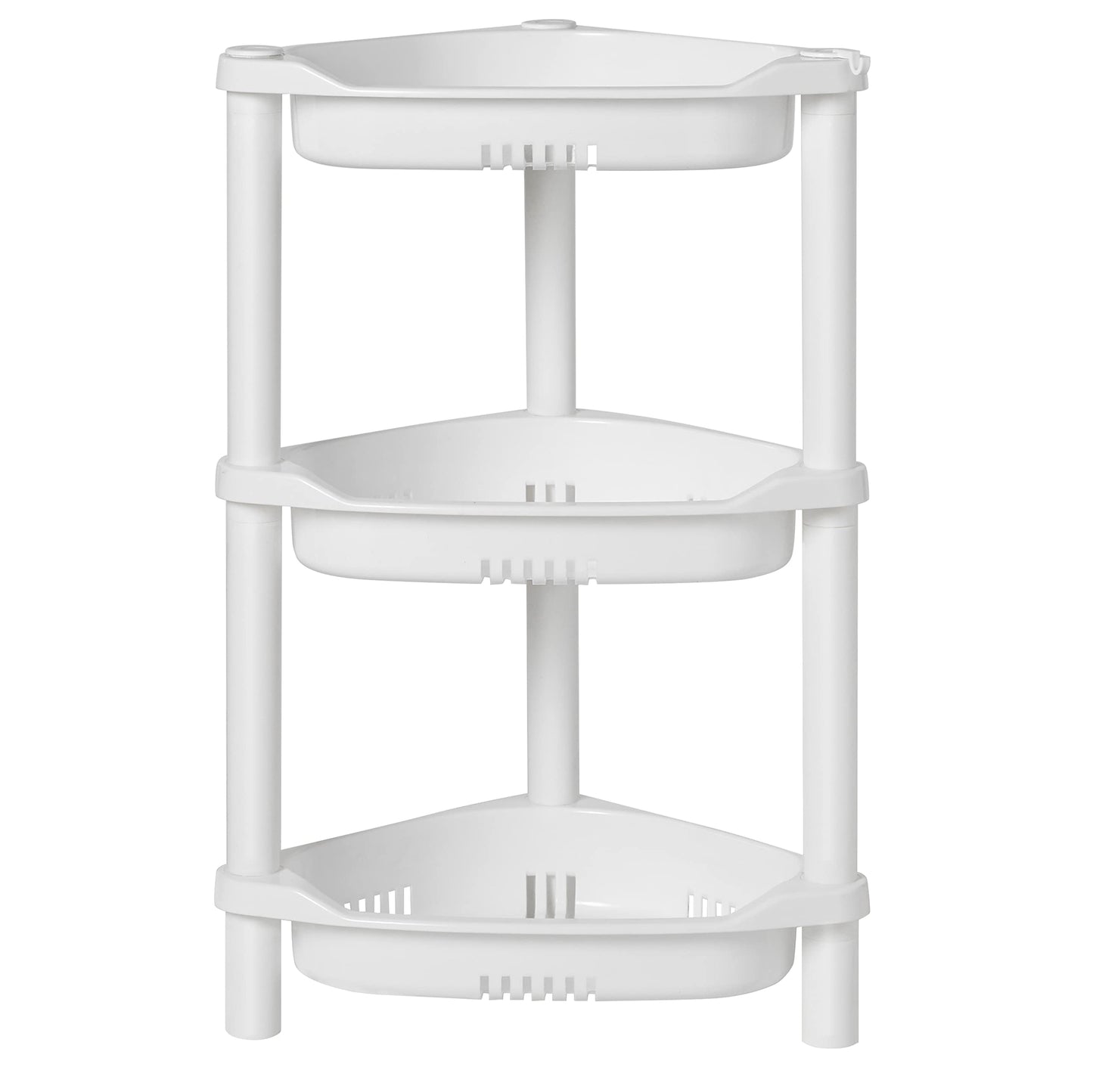 ELYKEN 3 Tier Shower Caddy Organizer Shelf Corner, 14.4 x 11.2 x 22.4 Inches, Rustproof, Plastic Shower Rack Stands for Inside Bathroom, Bathtub,