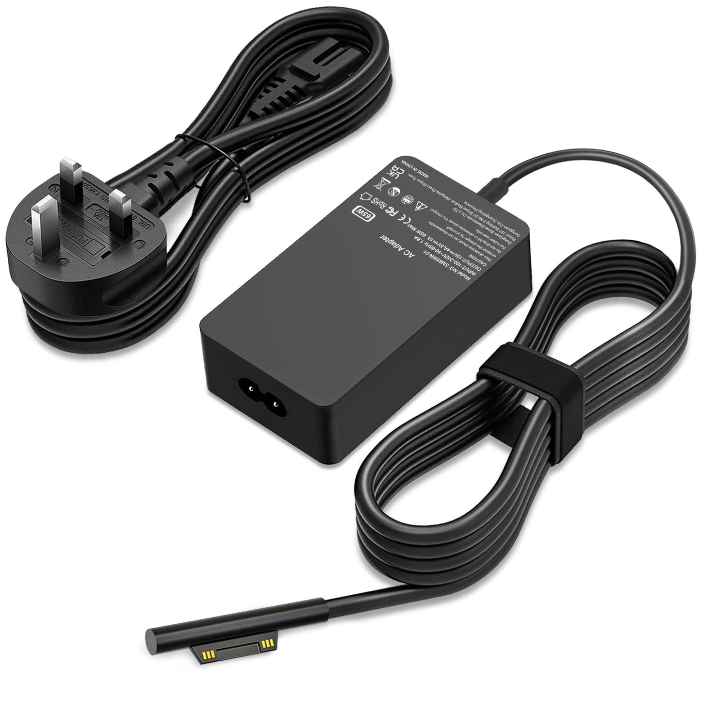 GBMGLRY 65W Laptop Charger Compatible With Microsoft Surface Laptop 6, 5, 4, 3, 2, 1, Pro 10, 9, 8, 7+, 7, 6, 5, 4, 3, X Book 3, 2, 1,Funktioniert mit