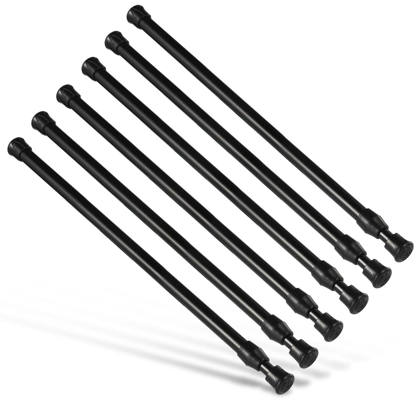 Goowin 6Pcs Tension Rod, 40-70cm Tension Curtain Rod, No Drilling Rustproof Spring Small Tension Rod, Adjustable Tension Rods for Closet, Kitchen,