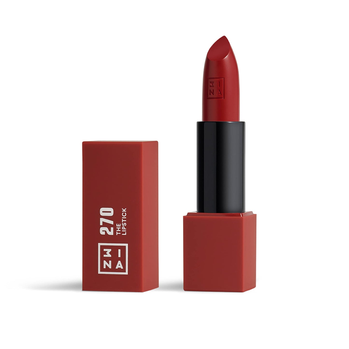 3INA MAKEUP - Vegan - The Lipstick 270 - Dark red - Highly Pigmented Shades - Moisturizing Creamy Texture - Smooth Formula - Intense Color - Shiny