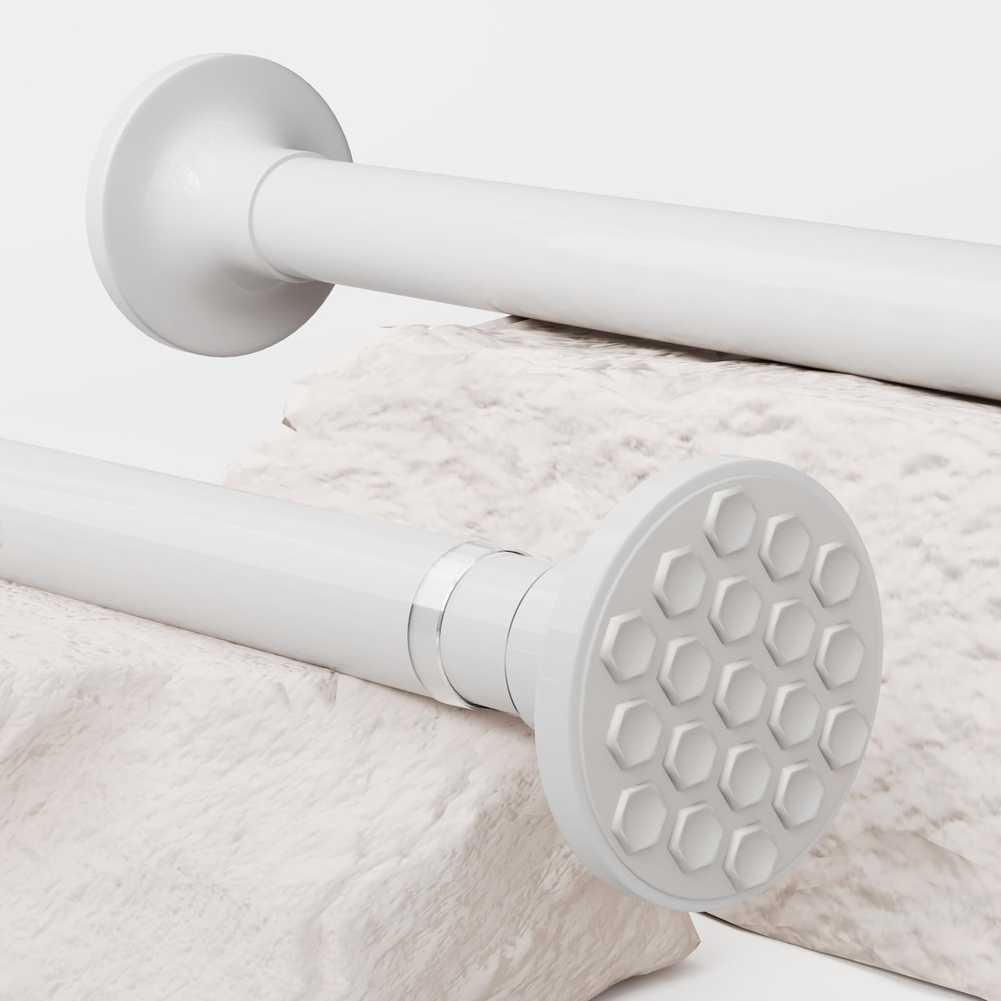 Shower Curtain Rail 85-160CM ?25mm Black Extendable Curtain Rod No Drilling Telescopic Pole Stainless Steel Tension Rods for Living Room, Bedroom,