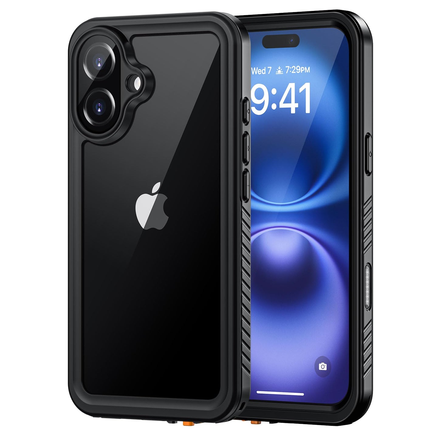 Lanhiem for iPhone 16 Case, IP68 Waterproof Dustproof Shockproof Cases with Built-in Screen Protector, 360 Full Body Protective Heavy Duty Rugged