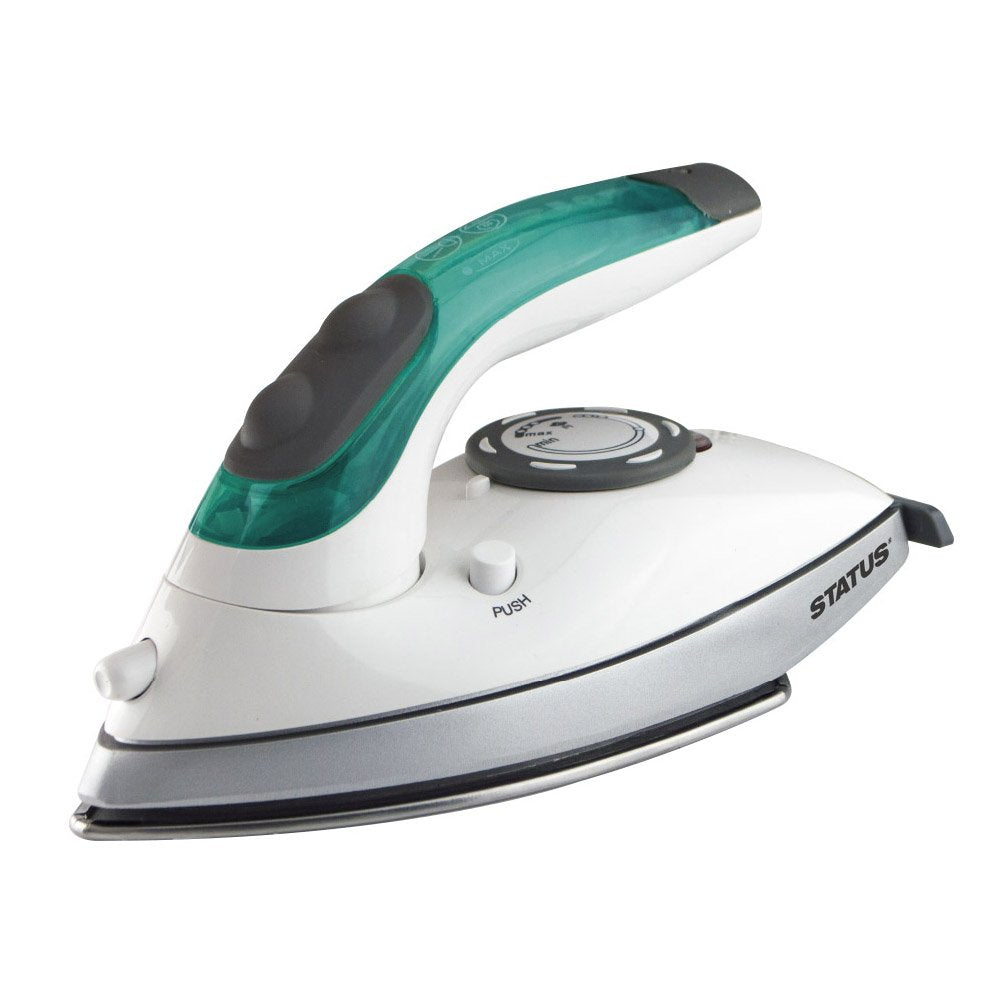 STATUS Tuscan Travel Iron, Clothes Steam Iron, 1100W Dual Voltage, White/Green, (TUSCANIRON1PKB4)