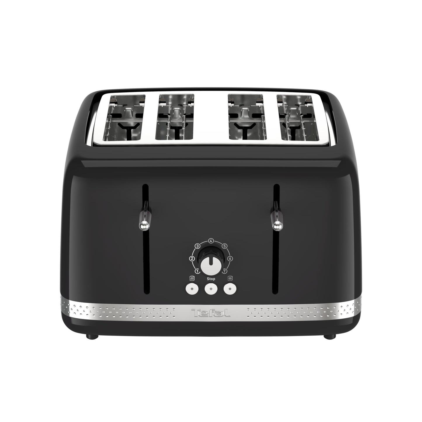 Tefal Black Collection 4-Slot Toaster, 7 Browning Levels, Defrost-Stop-Reheat Functions, Removable Crumb Tray, High-lift, Self-Centring Racks, 1430W,