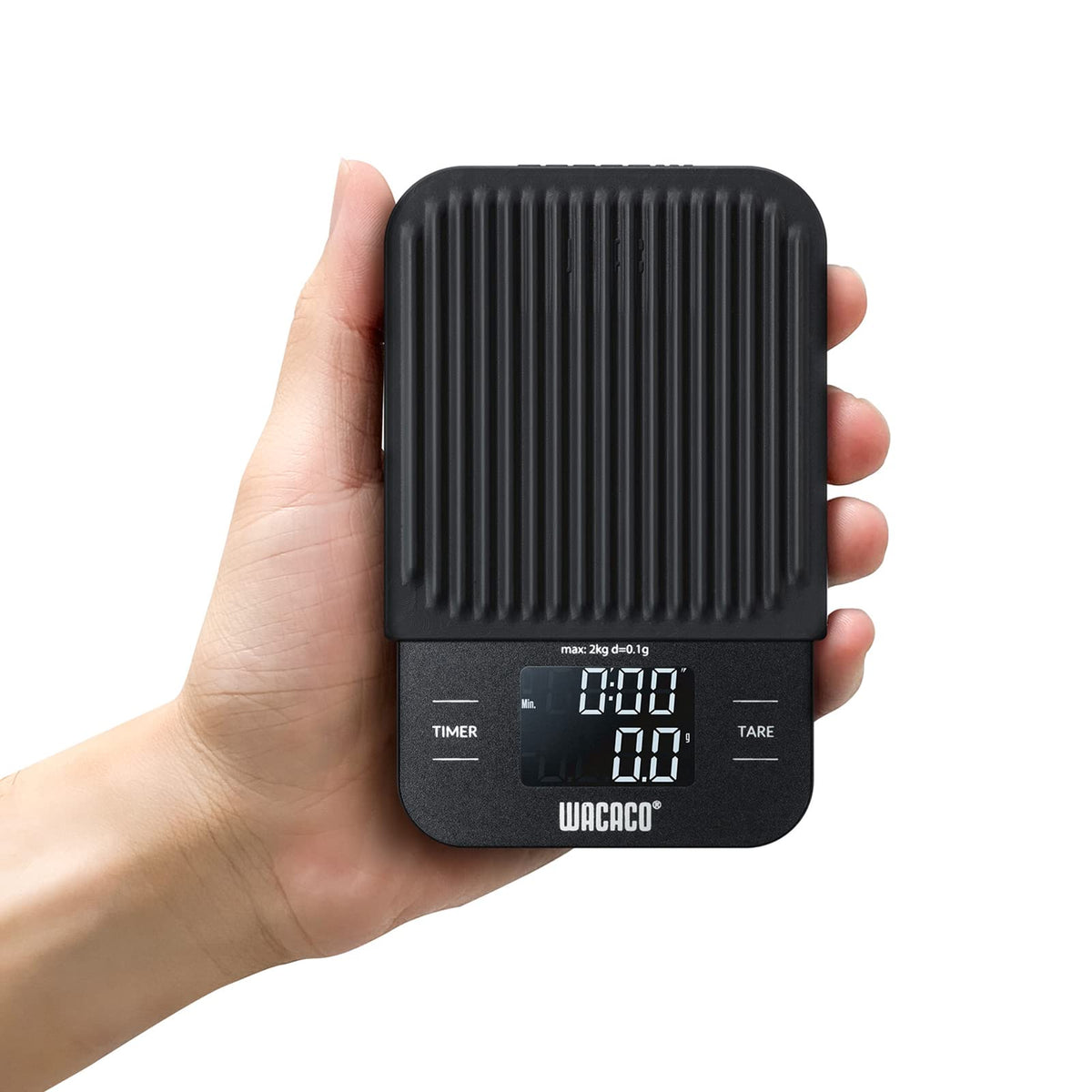 WACACO Exagram Coffee Scale with Timer, 0.1g/2kg High Precision, Digital Espresso Scale, Touch Button Kitchen Scale Stainless Steel Platform,