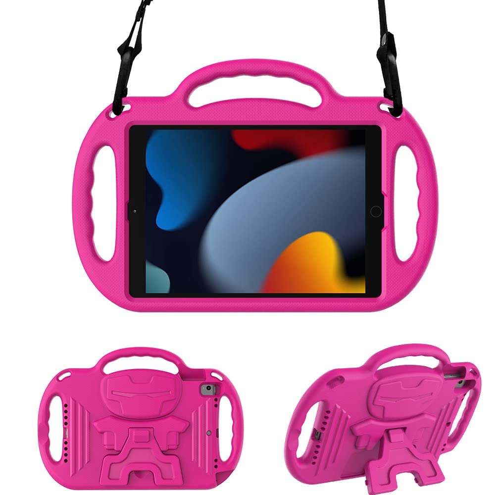 Surom Kids Case for New iPad 10.2 Inch 2021/2020/2019 (9th/8th/7th Gen), Light Weight Shock Proof Handle Stand Shoulder Strap Kids Case for