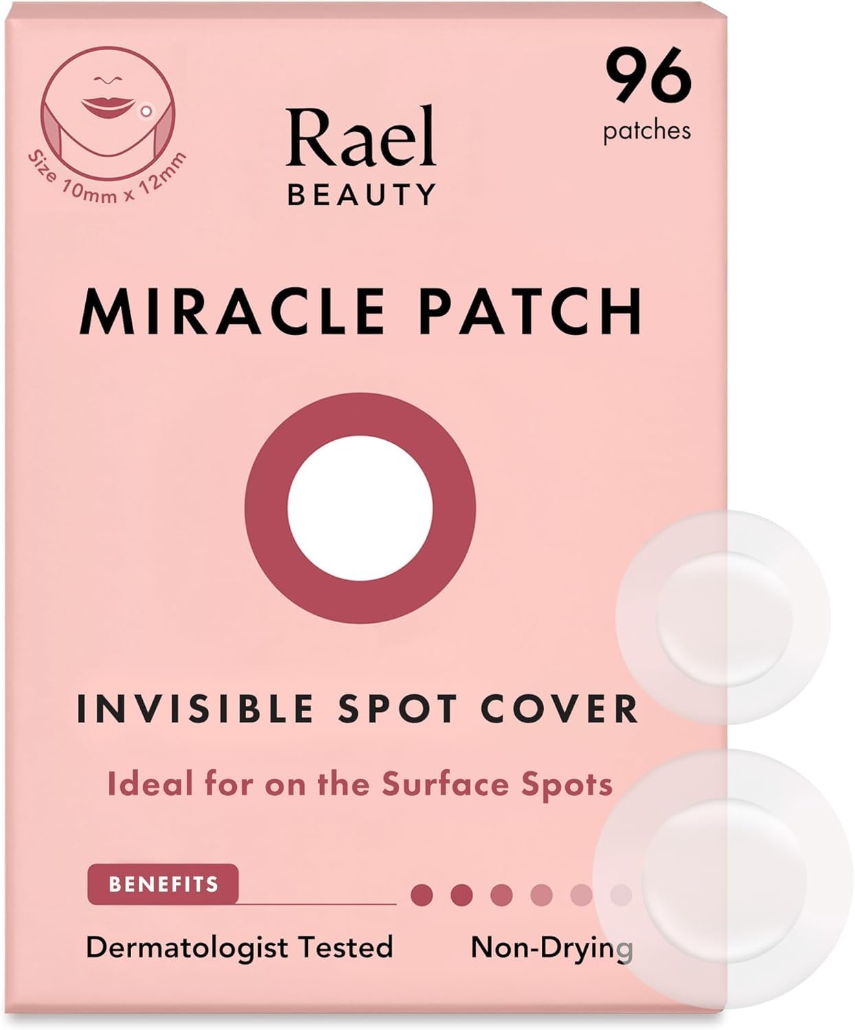 Rael Pimple Patches, Miracle Invisible Spot Cover - Korean Skincare, Hydrocolloid Acne Spot Treatment Patch, Face Stickers, Vegan & Cruelty Free, 2