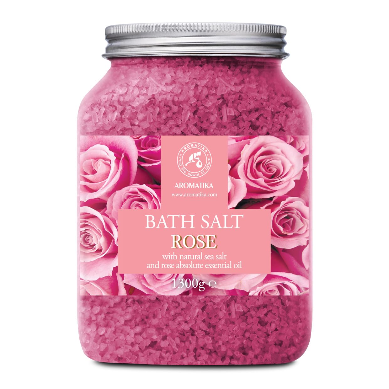 Rose Bath Salts 1300g - Natural Rosewood Oil & Rose Extract - Best for Relaxing - Good Sleep - Beauty - Bathing - Body Care - Wellness - Relax -