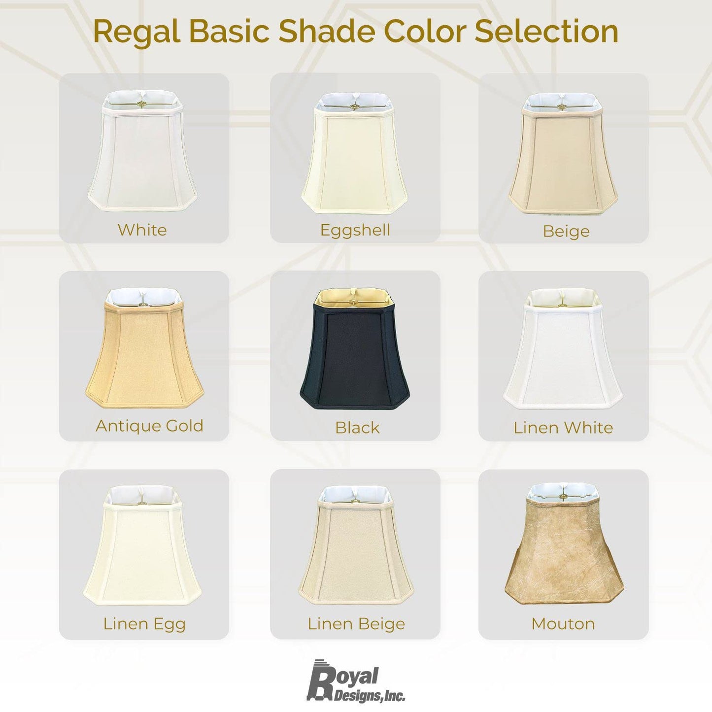 Royal Designs Square Cut Corner Bell Lamp Shade, Black, 5 x 10 x 8.75
