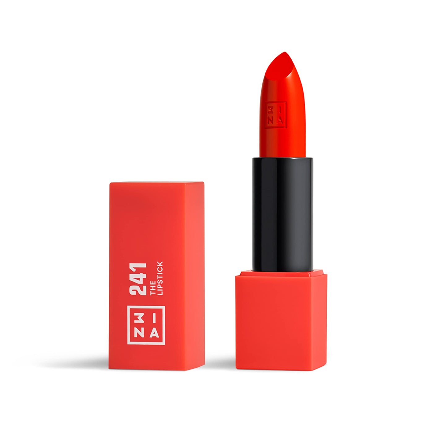 3INA MAKEUP - Vegan - The Lipstick 241 - Intense red - Highly Pigmented Shades - Moisturizing Creamy Texture - Smooth Formula - Intense Color - Shiny
