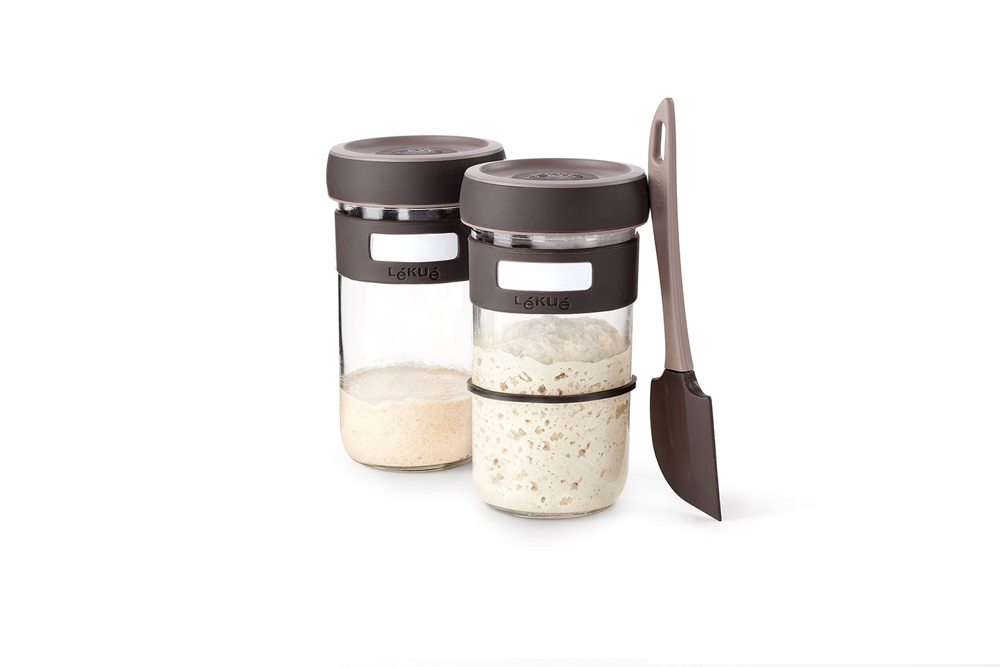 L?ku? Panary Sourdough Kit, Silicone, Clear Glass
