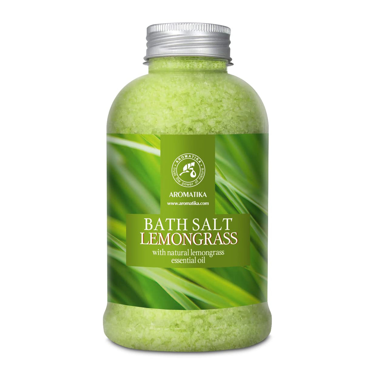 Bath Salts w/Natural Essential Lemongrass Oil 600g - Sea Salt Bath for Good Sleep - Bathing - Body Care - Wellness - Beauty - Relaxation -