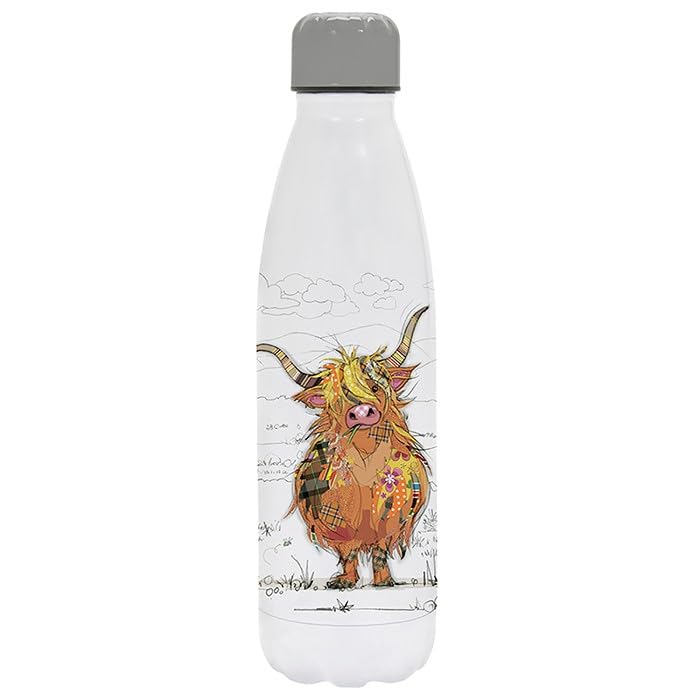 Stainless Steel Water Bottle Eco Friendly Stainless Steel Bottle with Lid Hamish Highland Cow Stainless Steel Bottles for Office, Sports or On The Go - Bug Art