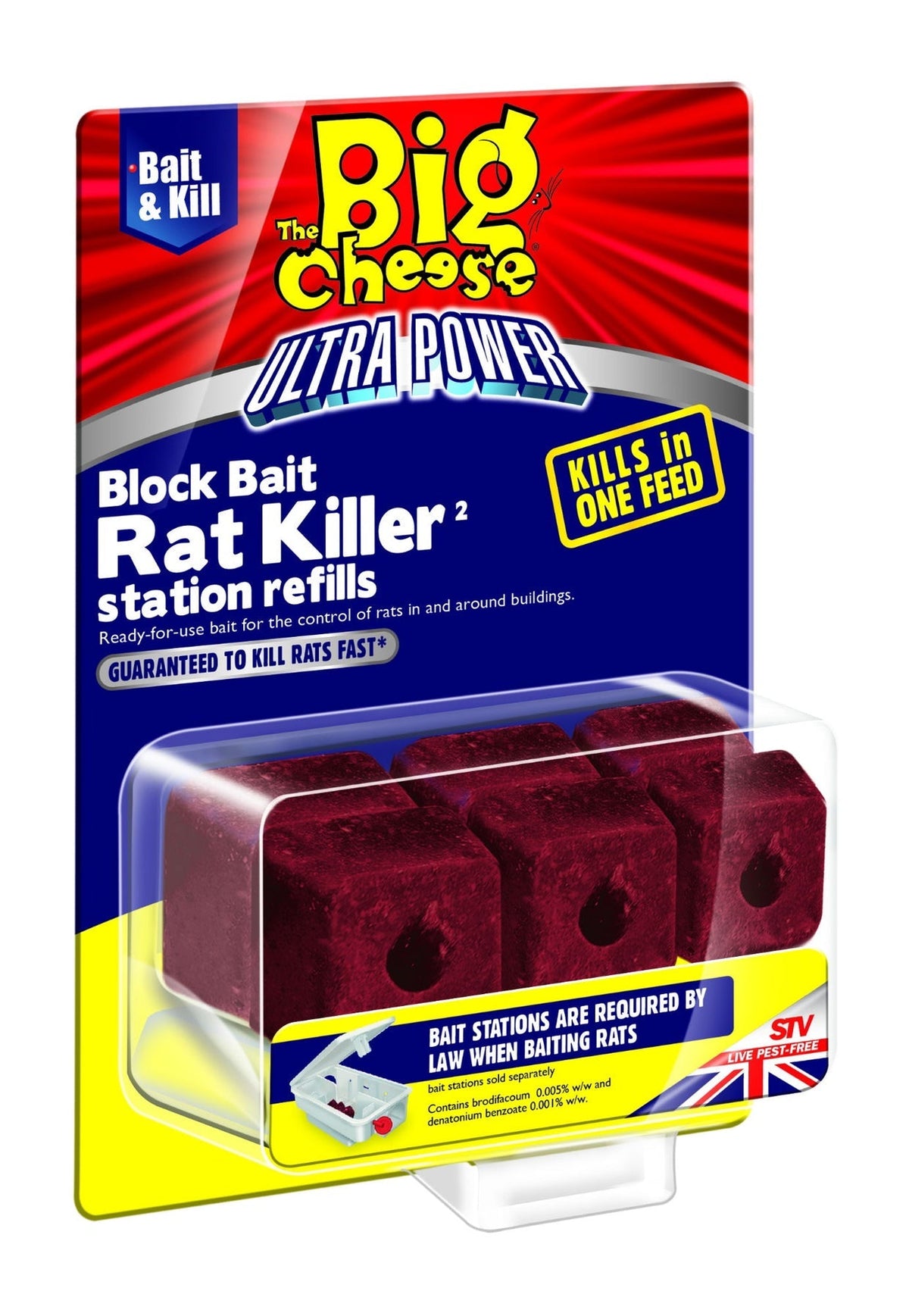 The Big Cheese Ultra Power Block Bait Killer Stn Refil - Case of 6