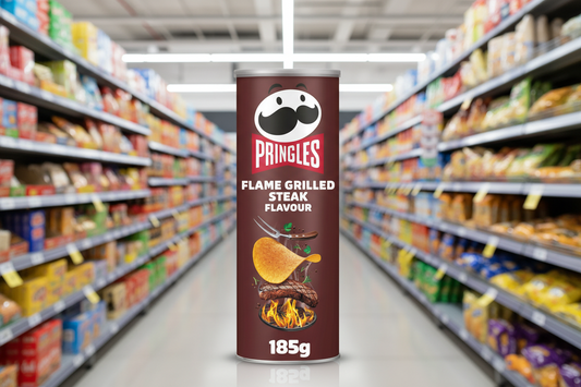 19 x Pringles Flame Grilled Steak - 185GM