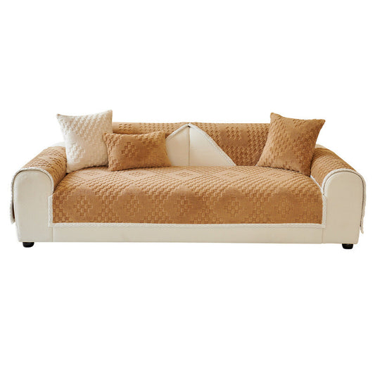 Heavy Weight Cotton Velvet Sofa Cover - Anti-Scratch Pet Protection-Premium Furniture Cover