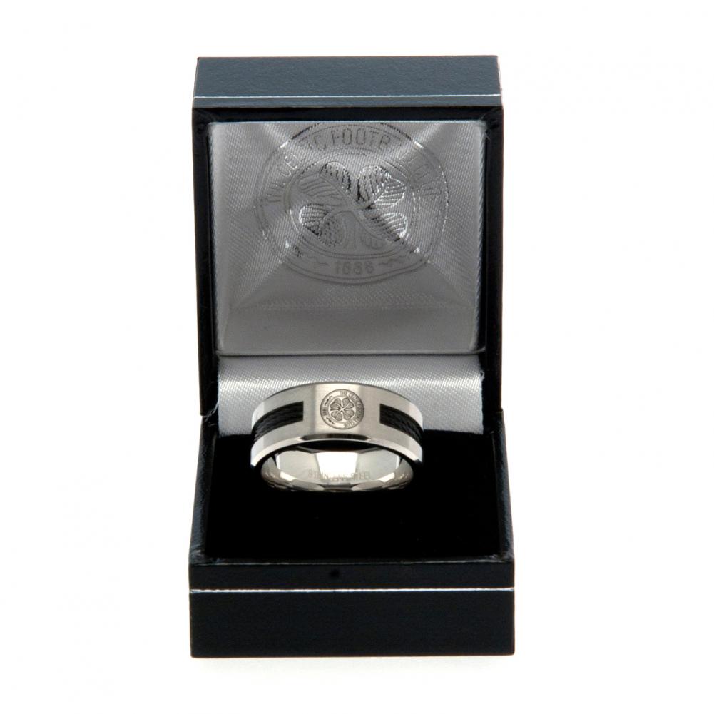 Celtic FC Black Inlay Ring Small
