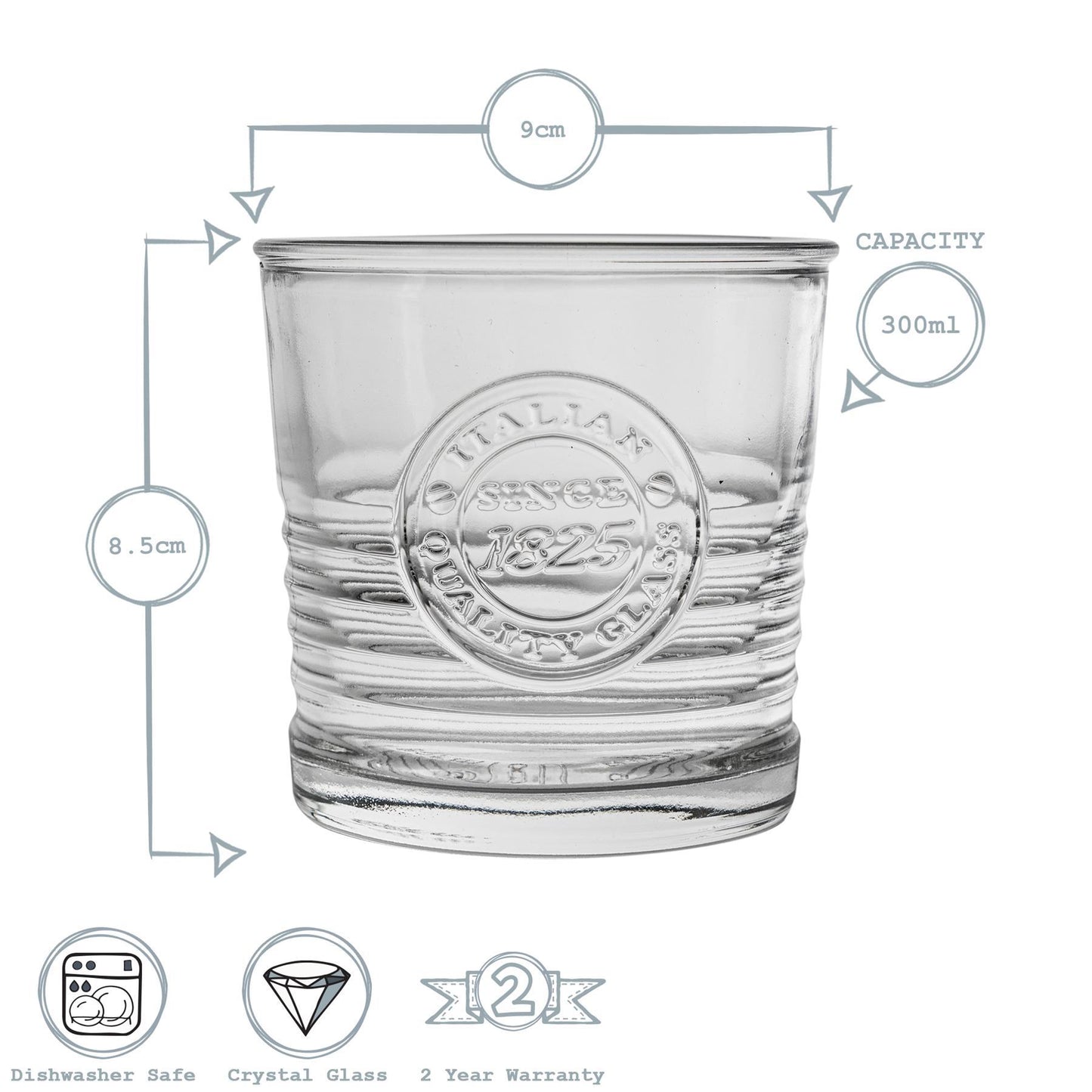 300ml Officina 1825 Double Whisky Glasses - Pack of Six