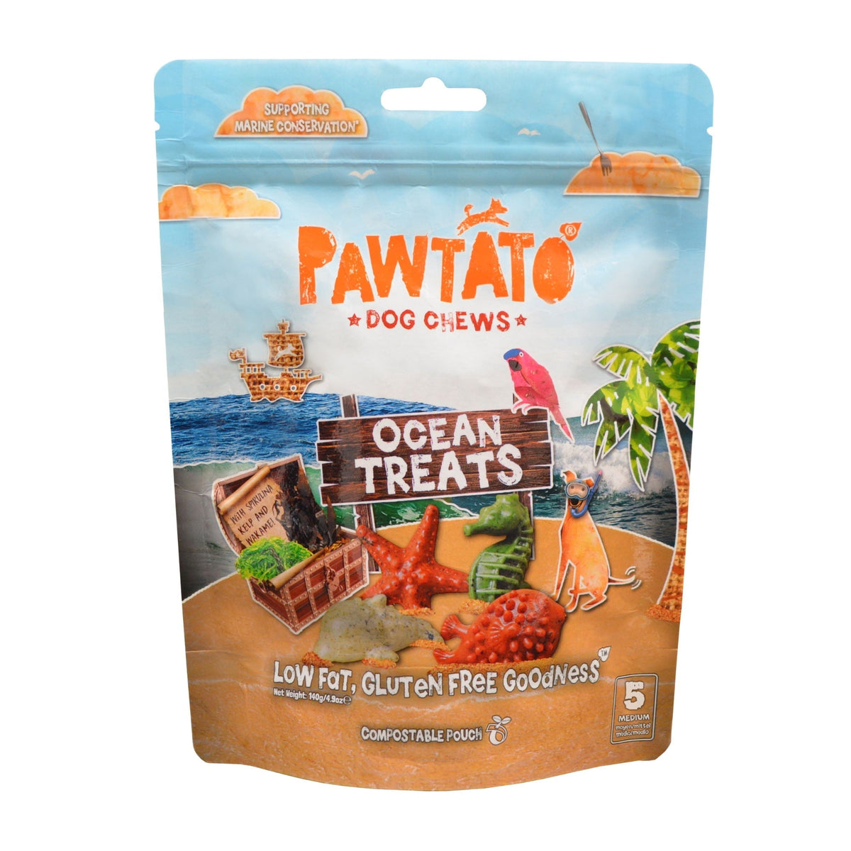 Benevo Pawtato Ocean Treats Grain Free Dog Chews 140g - Case of 10