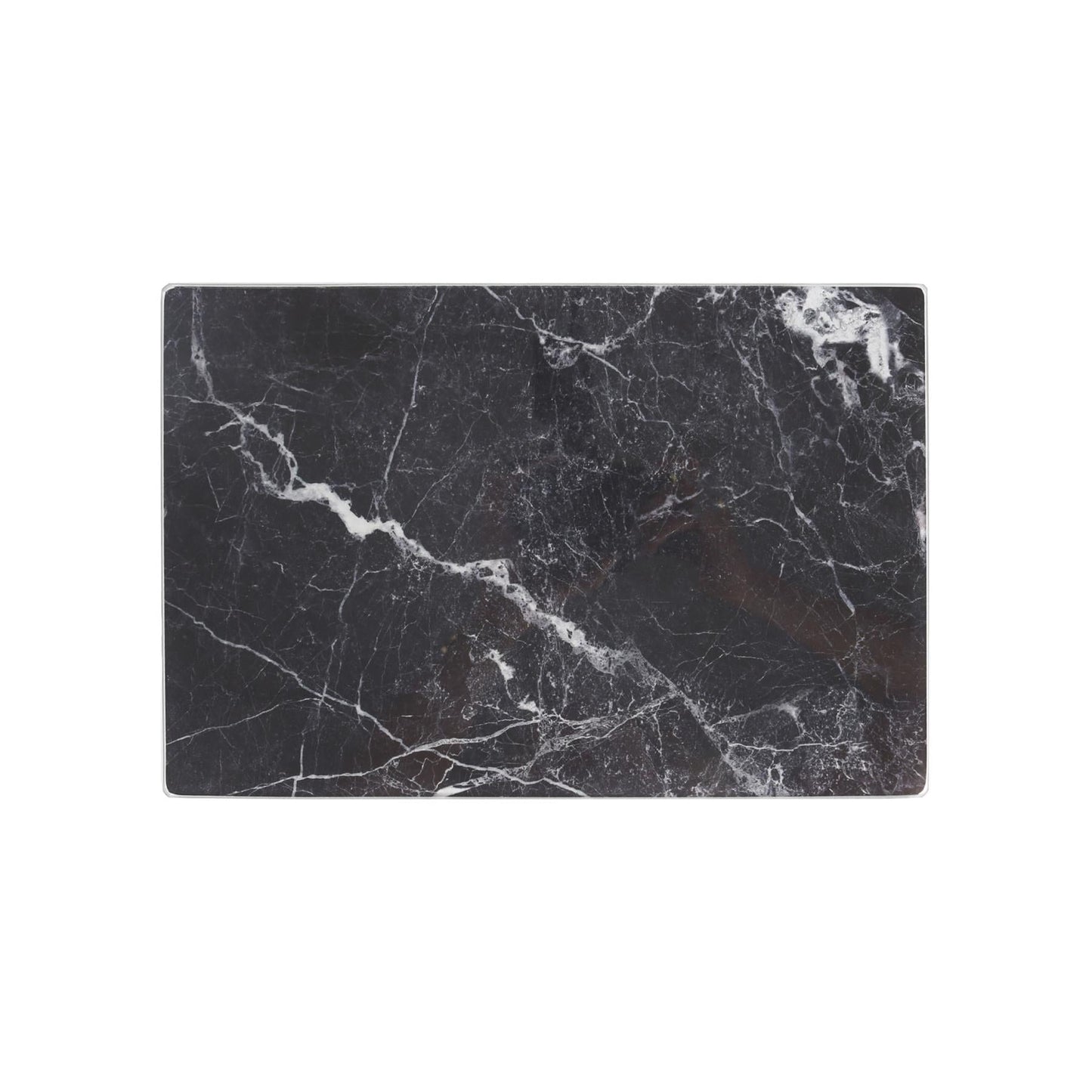 12pc Rectangle Glass Placemats & Round Coasters Set - 30cm x 20cm - Marble