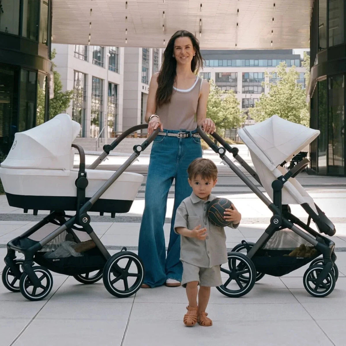 Cybex EOS Lux Silver 2-in-1 Pushchair - Moon Black