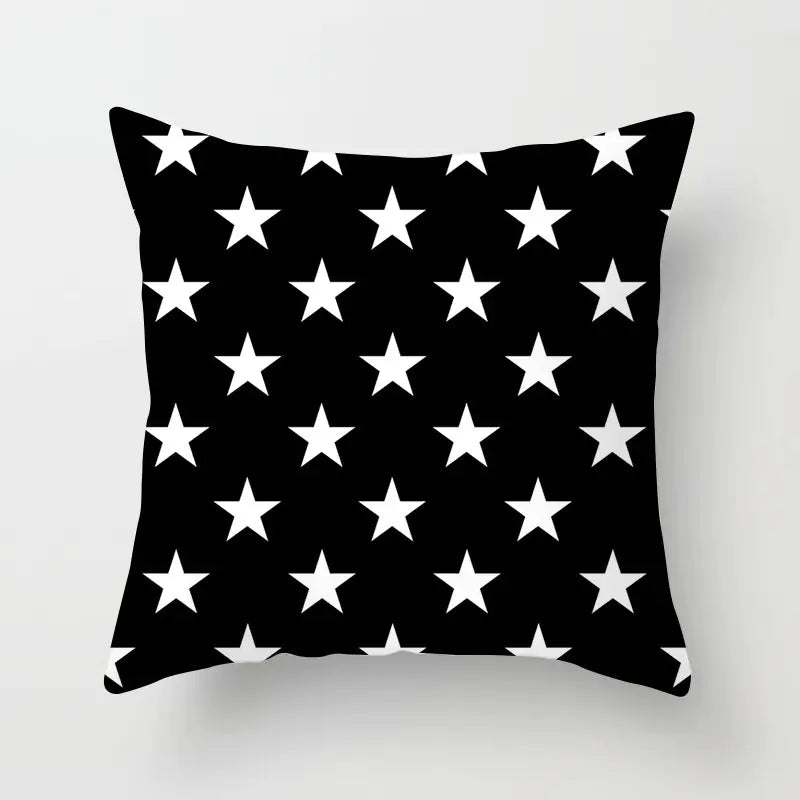 Yellow & Black Geometric Cushion Cover – Modern Abstract