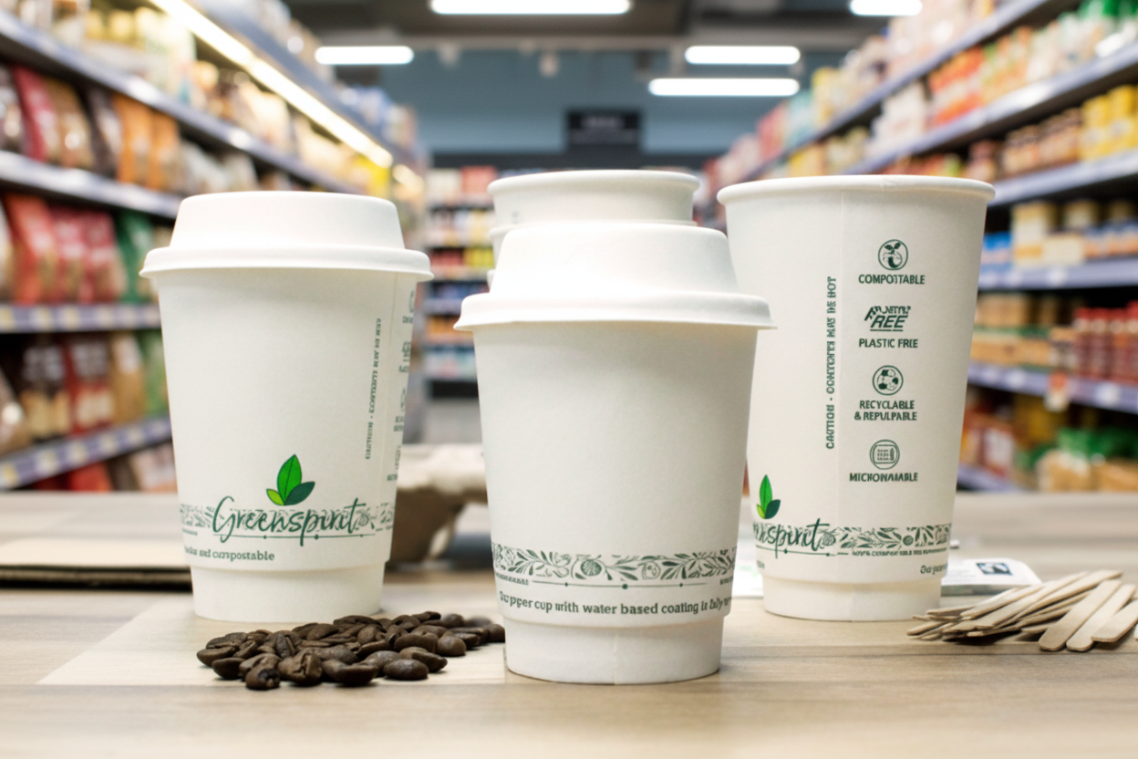 20 x Cup Double Wall 8Oz Plastic Free