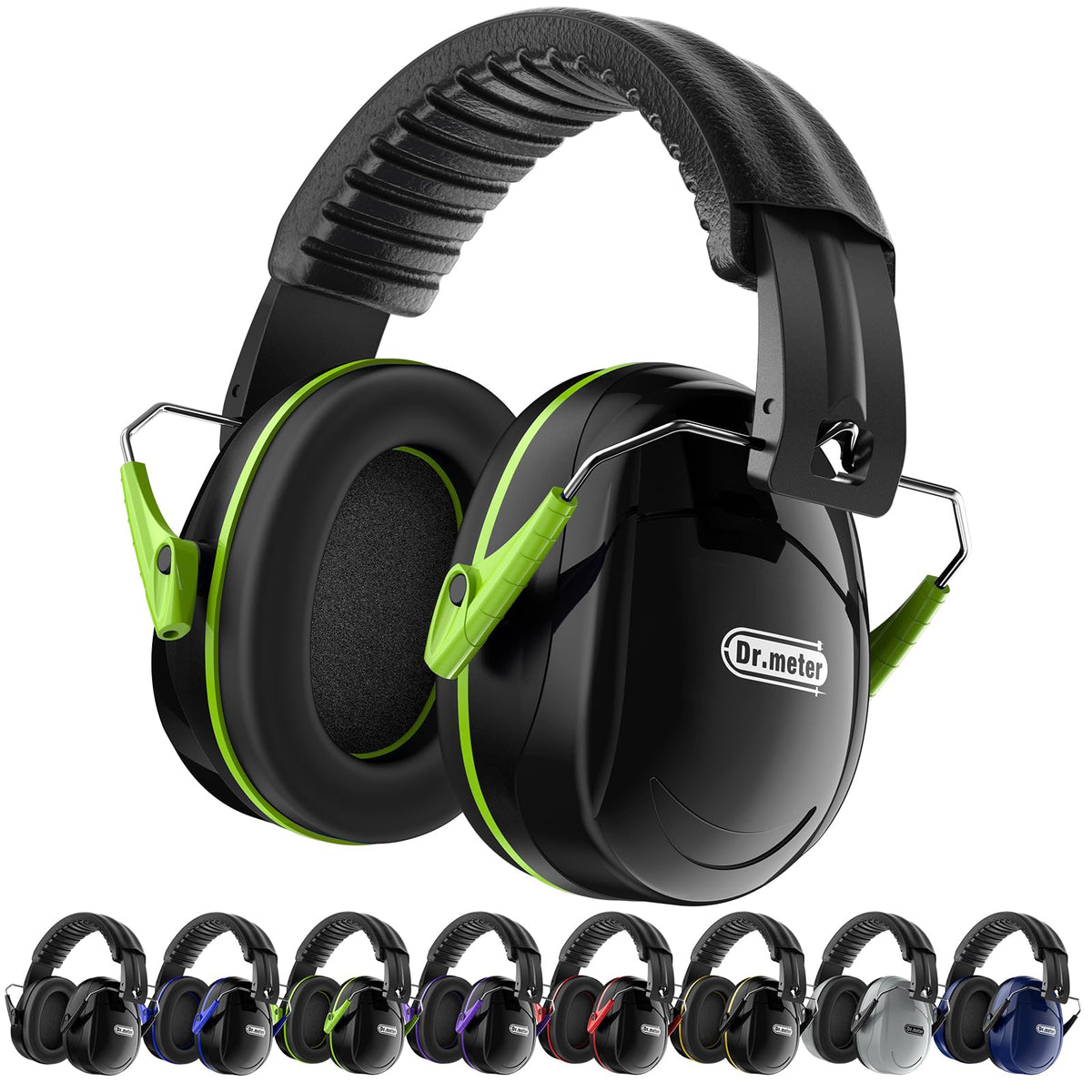Dr.meter Ear Defenders Adults, SNR 31dB Noise Reduction Earmuffs with with Adjustable Headband Double Layers Hearing Protection for Gardening Yard