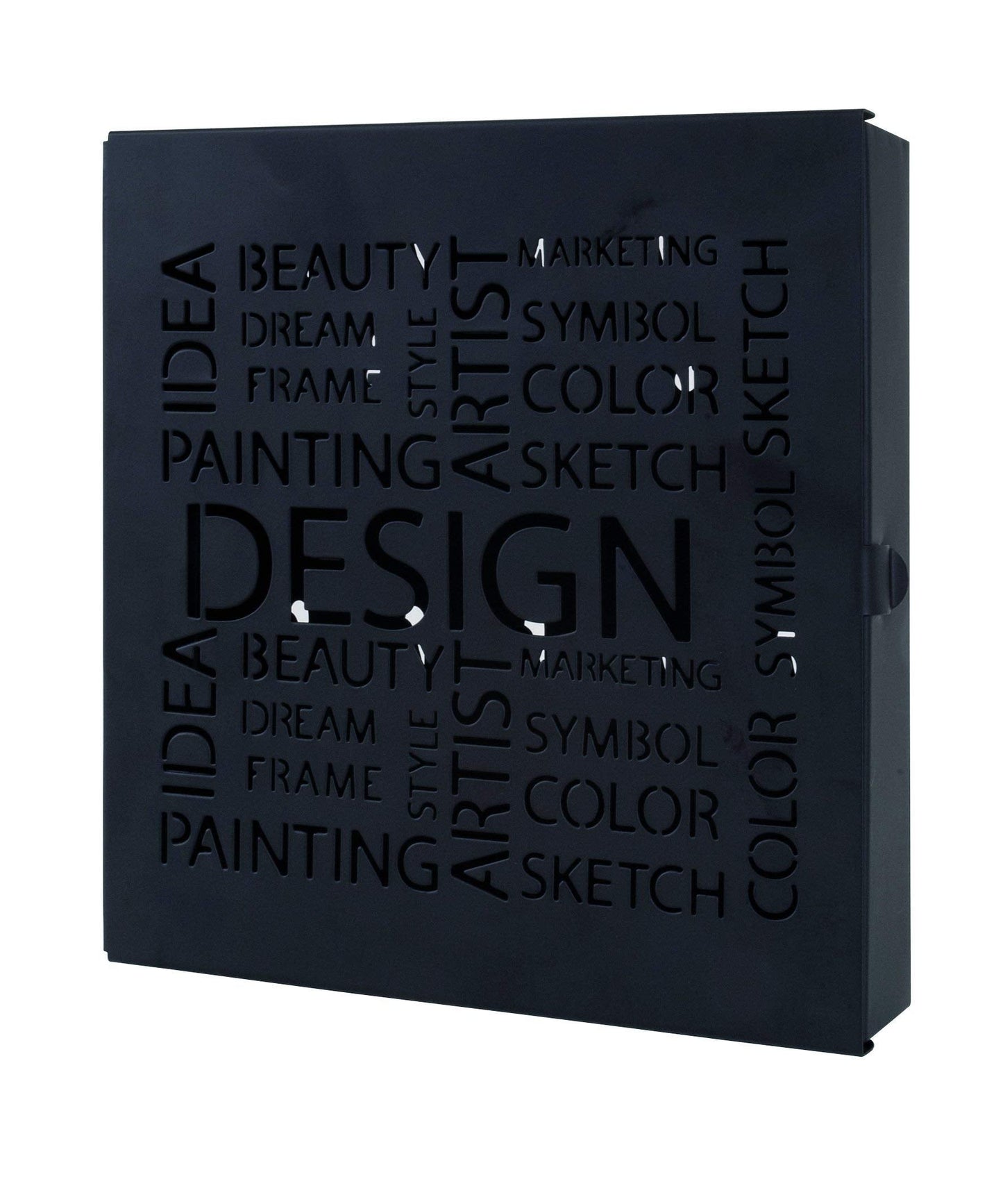 HAKU M?bel Key Box Black, Metal - Size: W 22 cm X H 24 cm X D 5 cm, Style: Modern