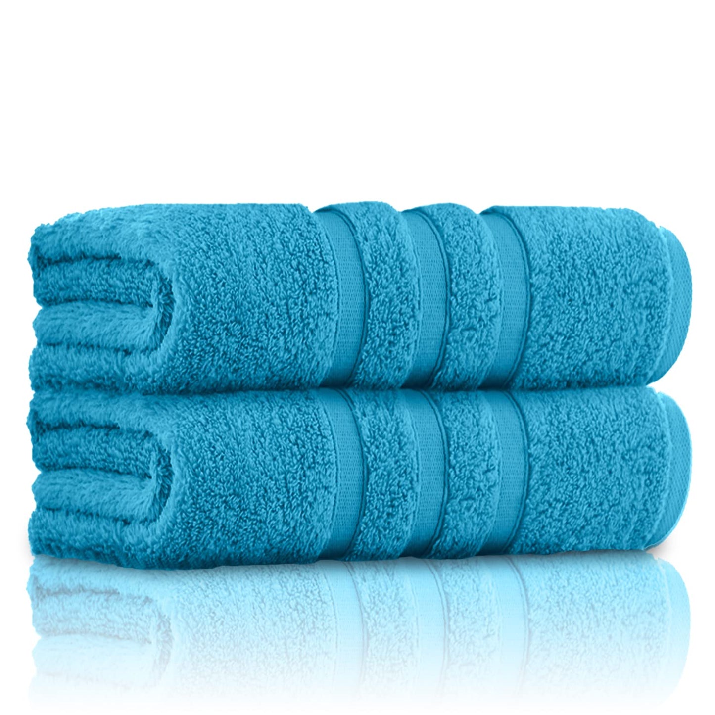 GC GAVENO CAVAILIA 100% Ringspun Cotton, Luxury 550 GSM Zero Twist Sheets, Egyptian, Turquoise, 70x120 Bath Towel