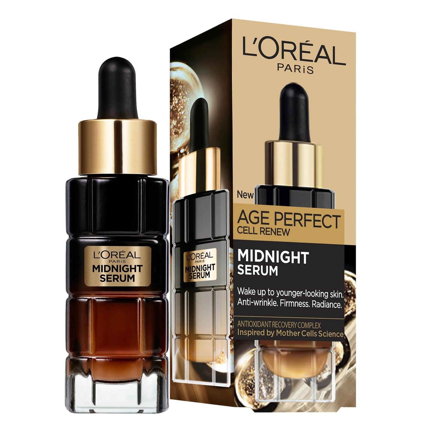 L'Oreal Paris Cell Renew Midnight Serum, Age Perfect, Anti-Oxidant Recovery Complex Night Face Serum, Targets Wrinkles, Firmness & Radiance for
