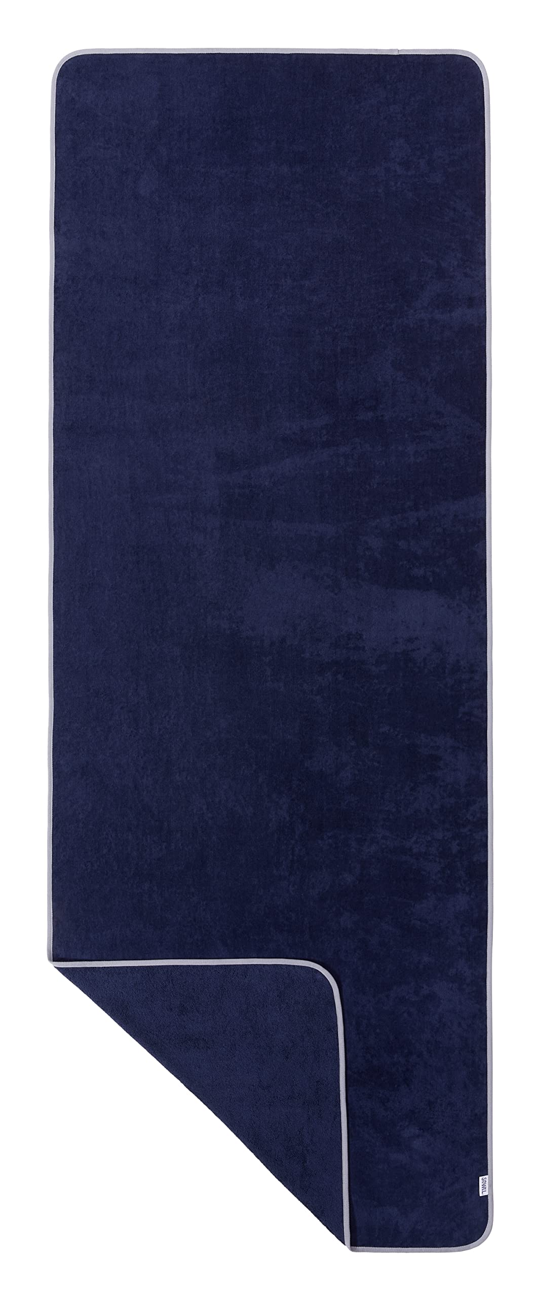 Sowel? Beach Towel Large, 100% Organic Cotton, XL Sauna Towel, 220 x 80 cm, Navy/Grey