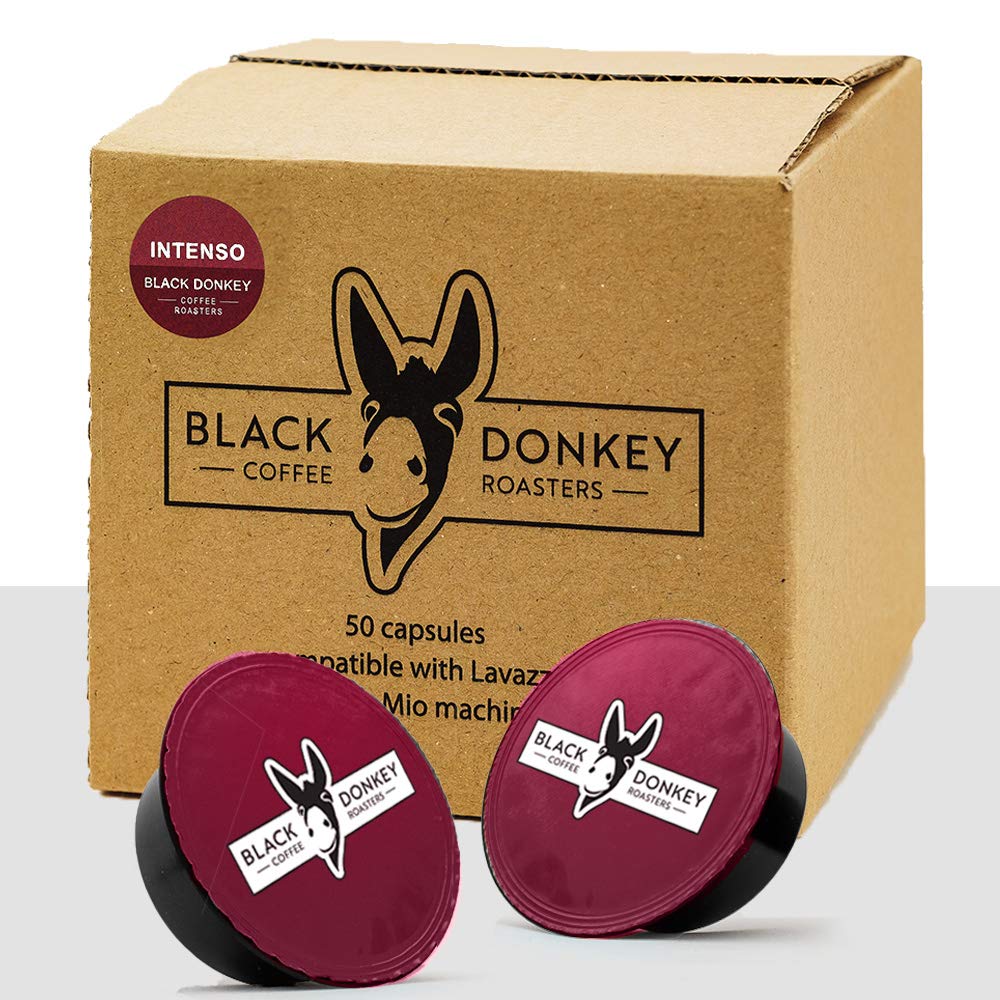 Black Donkey - 50 Capsules Compatible with Lavazza? A Modo Mio?* Machines | INTENSO