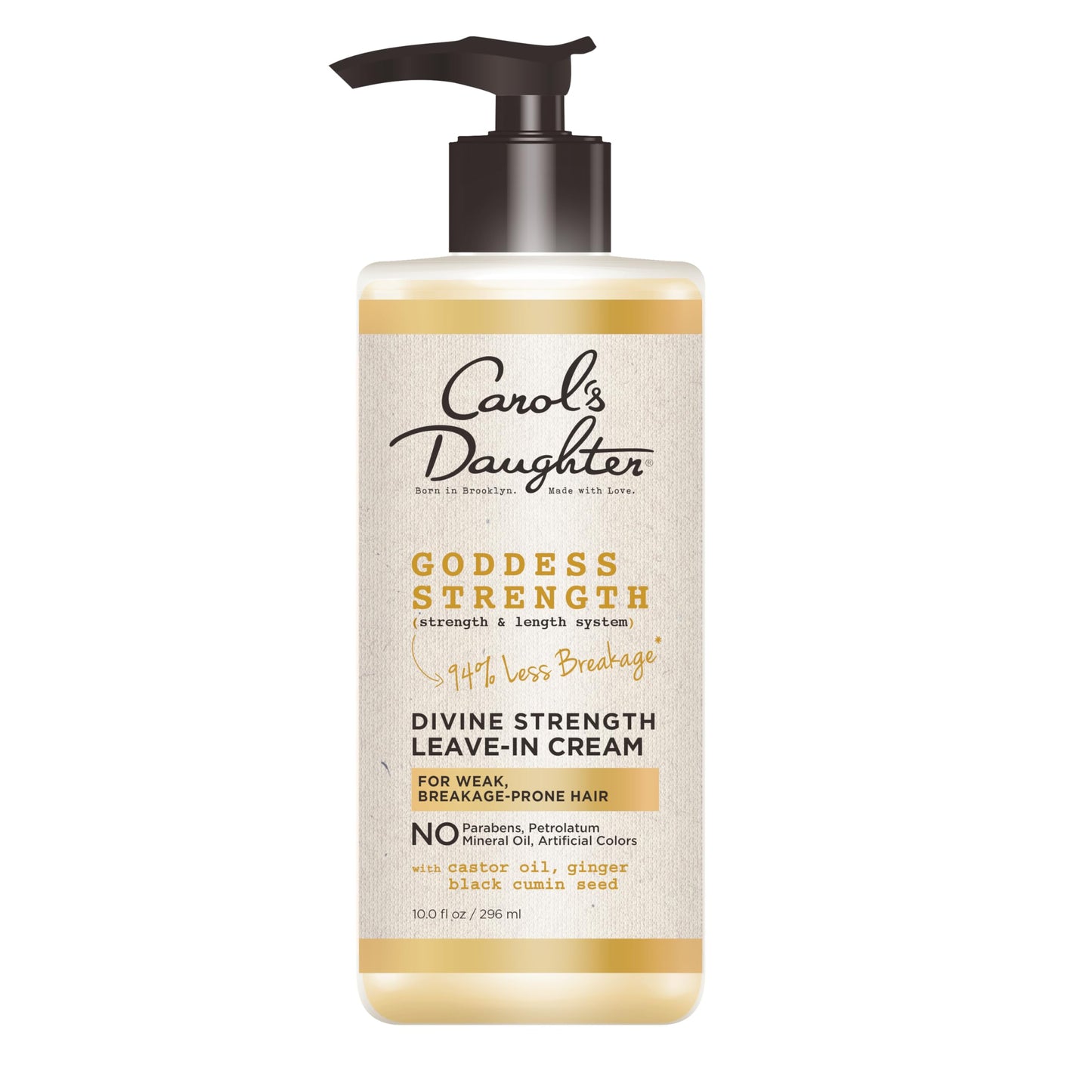 Carol's Daughter, Goddess Strength, Leave-in Conditioner Cream for Curly Hair - with Castor Oil, Ginger, Black Cumin Seed, 10.0 fl oz / 296 ml