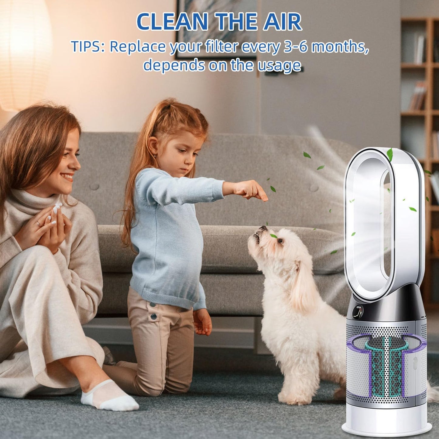 Air Purifier Replacement Filter Compatible with Dyson Pure Cool TP04 TP05 DP04 HP04 HP05, HEPA Activated Carbon Air Purifying Dyson Fan Filter