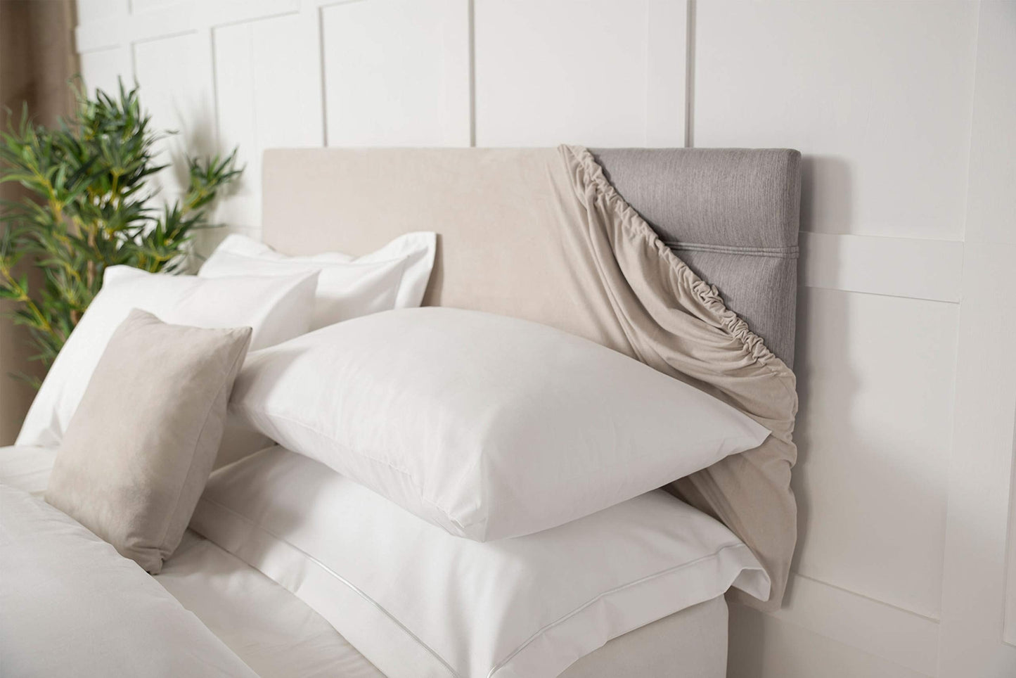 Belledorm Faux Suede Headboard Cover (Linen, Super King)