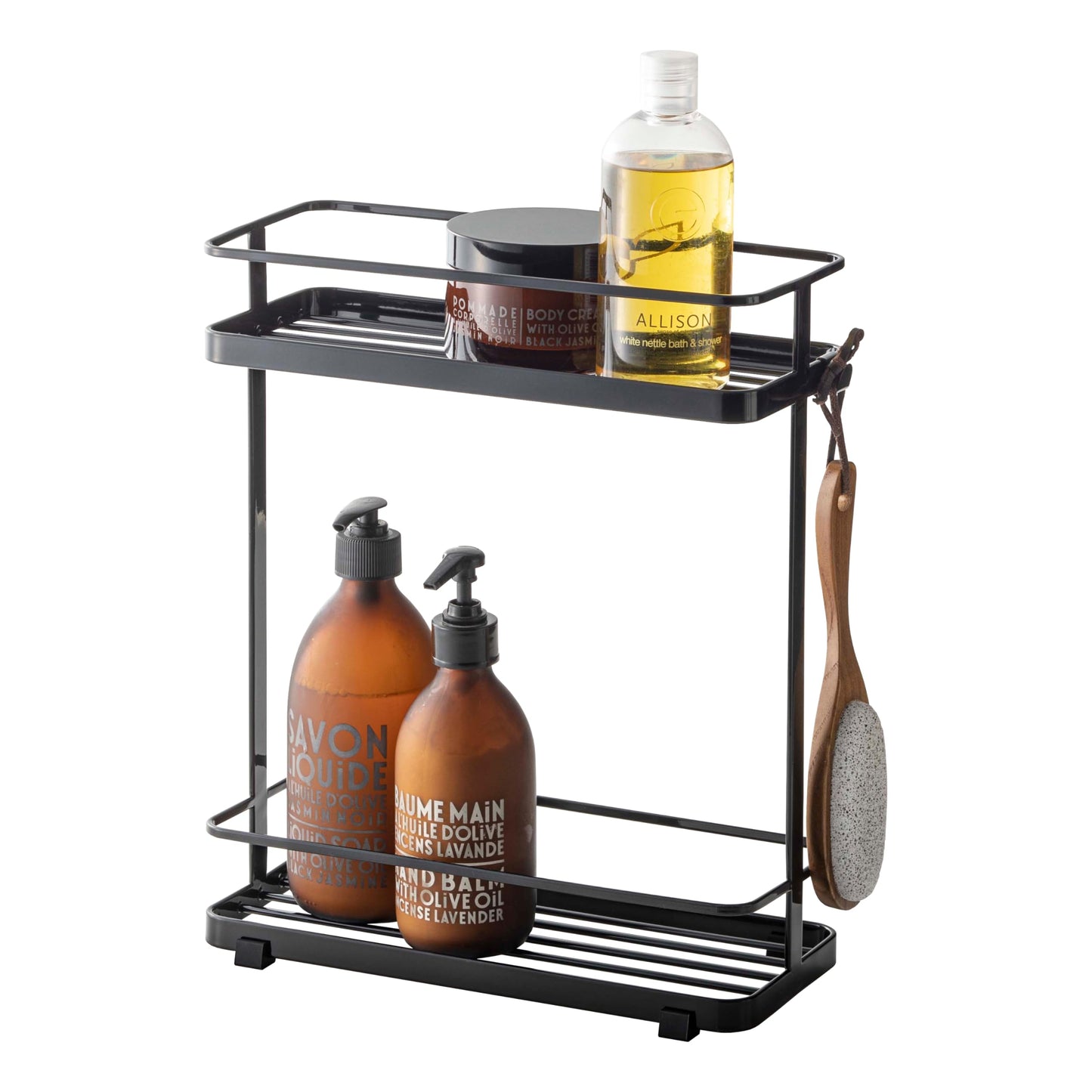 Yamazaki 6791 TOWER Dispenser Rack, Black, Steel, Minimalist, 28 x 12 x 33,5 cm