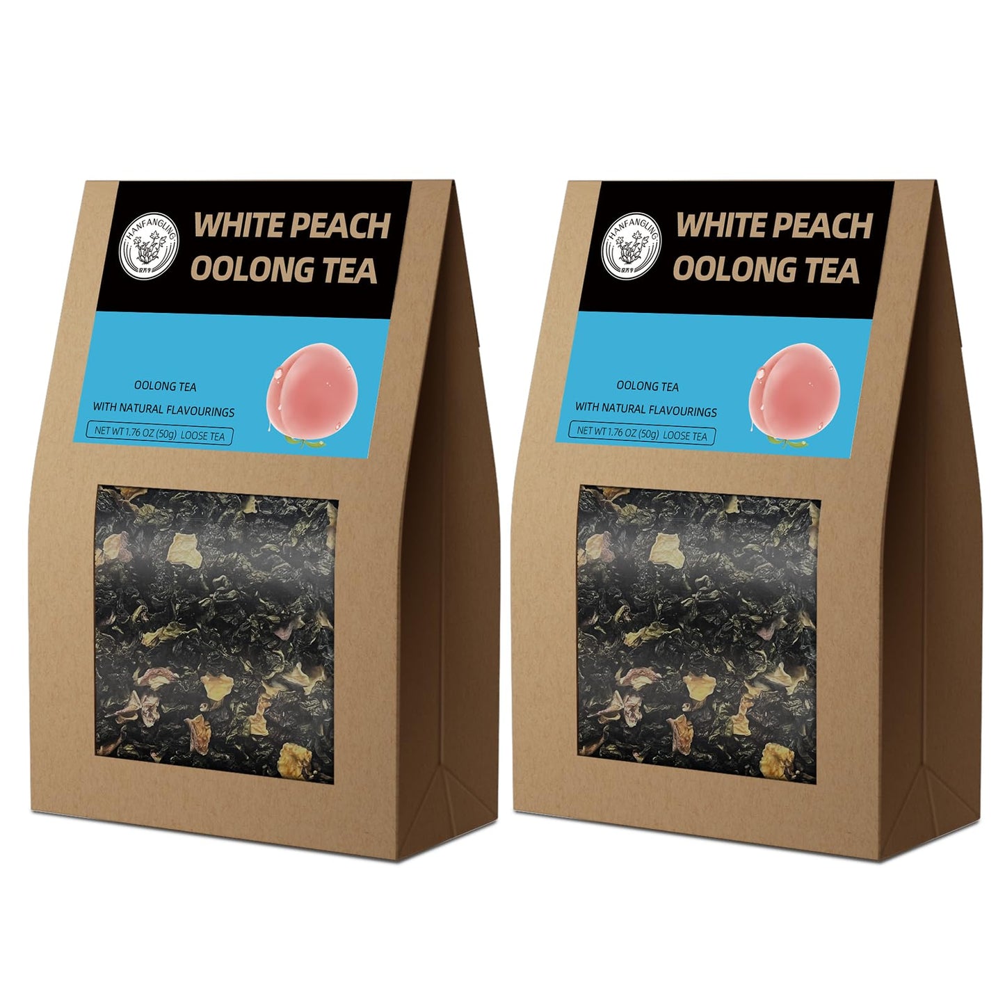 HANFANGLING White Peach Oolong Tea,2PCS, Relieve Fatigue, Refreshing, Caffeine Alternative, Promote Digestion, Fresh Sweetness of White Peach and